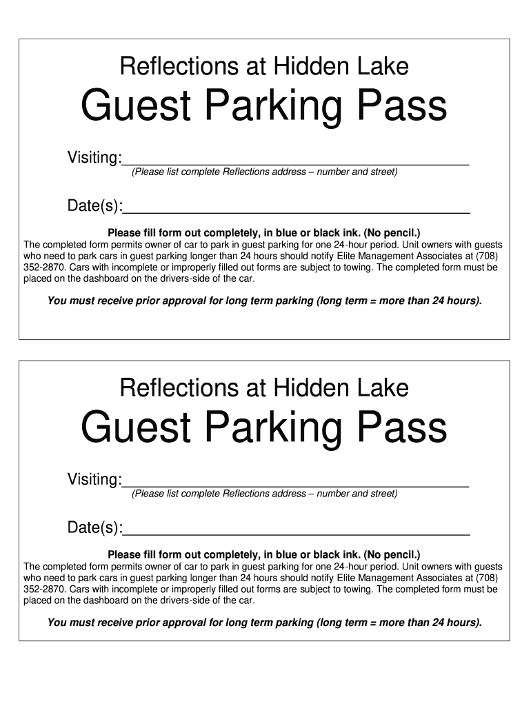 Hotel Parking Pass Template Fill Out amp Sign Online DocHub