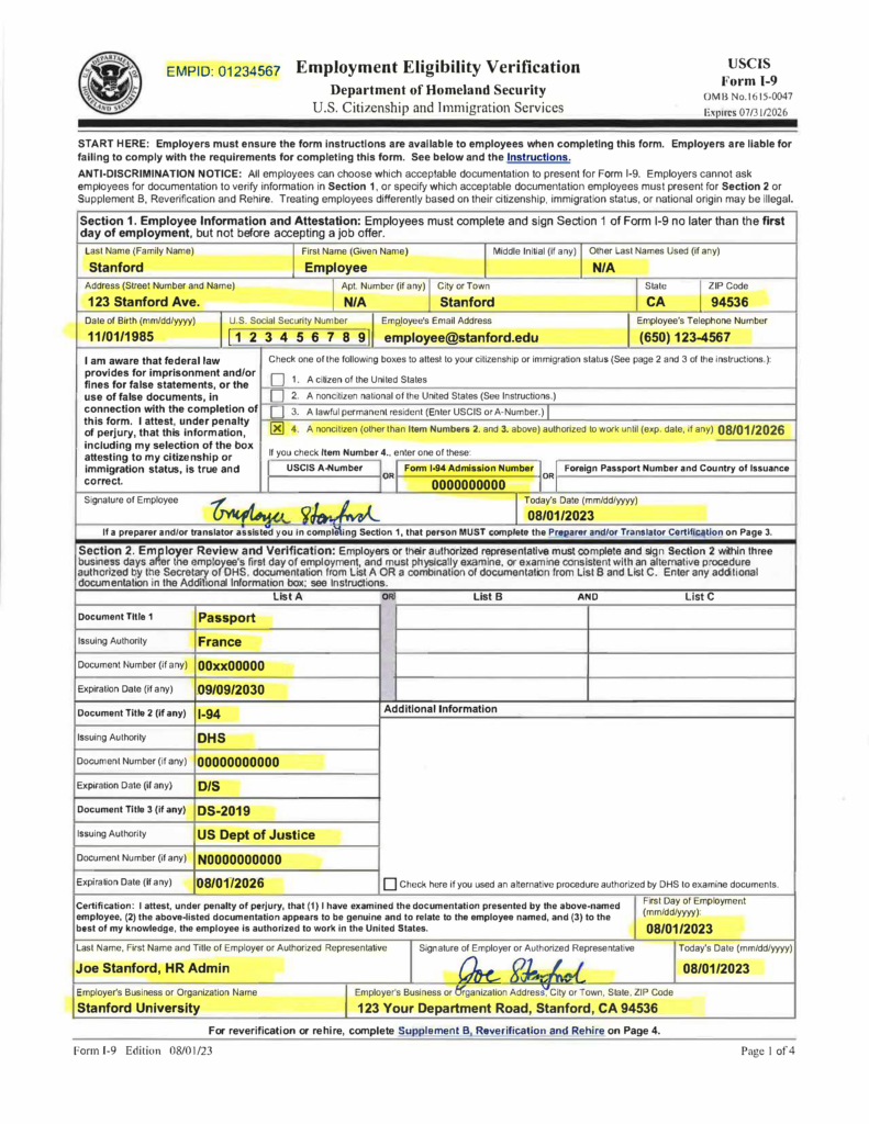 How To Fill Out An I9 Form 2024 I9 Form 2024