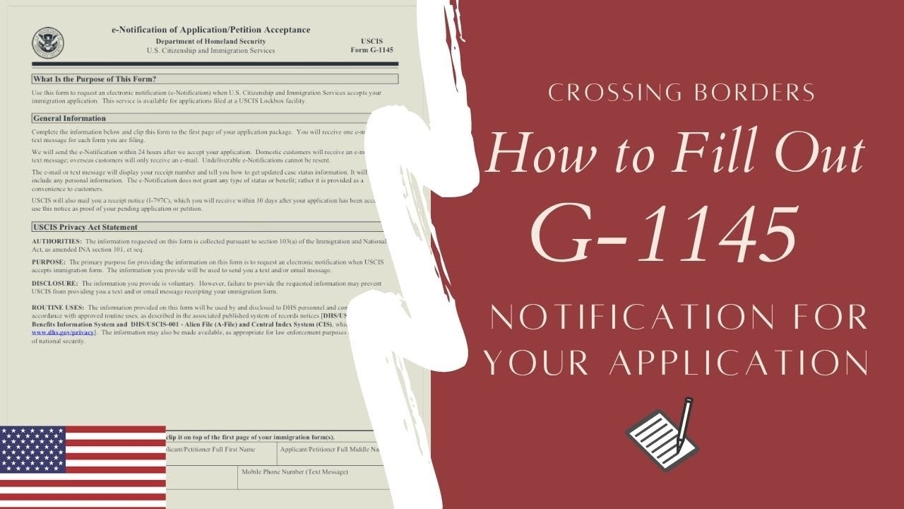 How To Fill Out Form G 1145 For K1 Fiance Visa Green Card E Notification Petition Acceptance