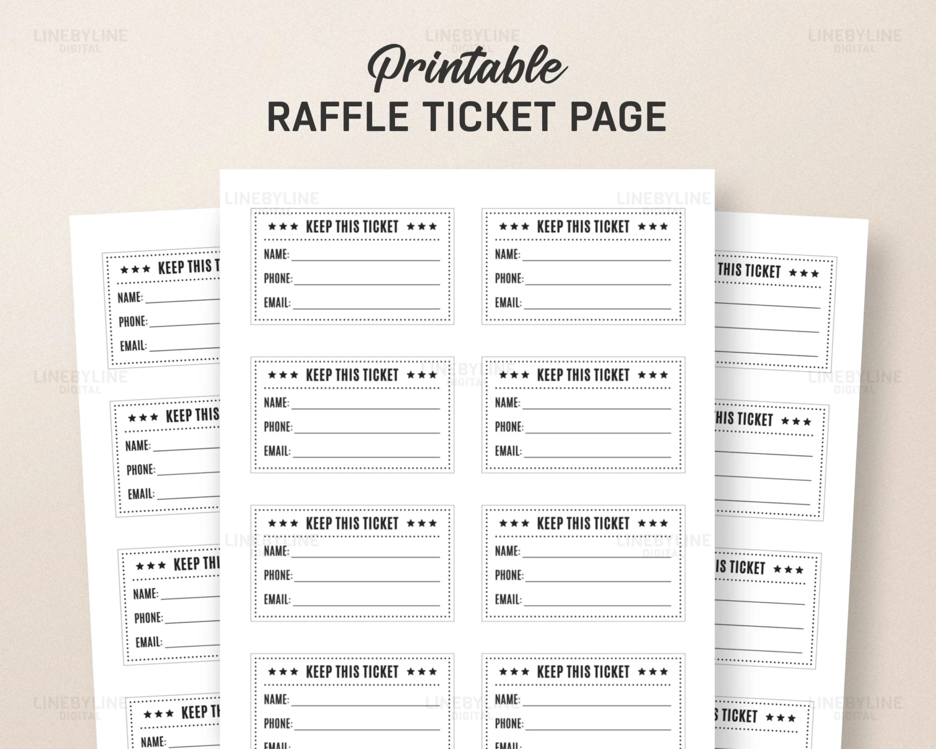 Raffle Tickets Free Printable Template