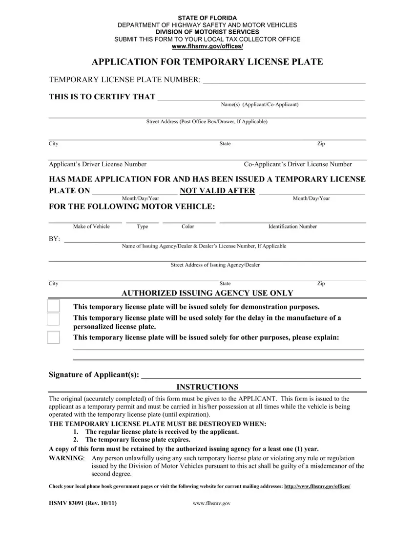 HSMV 83091 Form Fill Out Printable PDF Forms Online