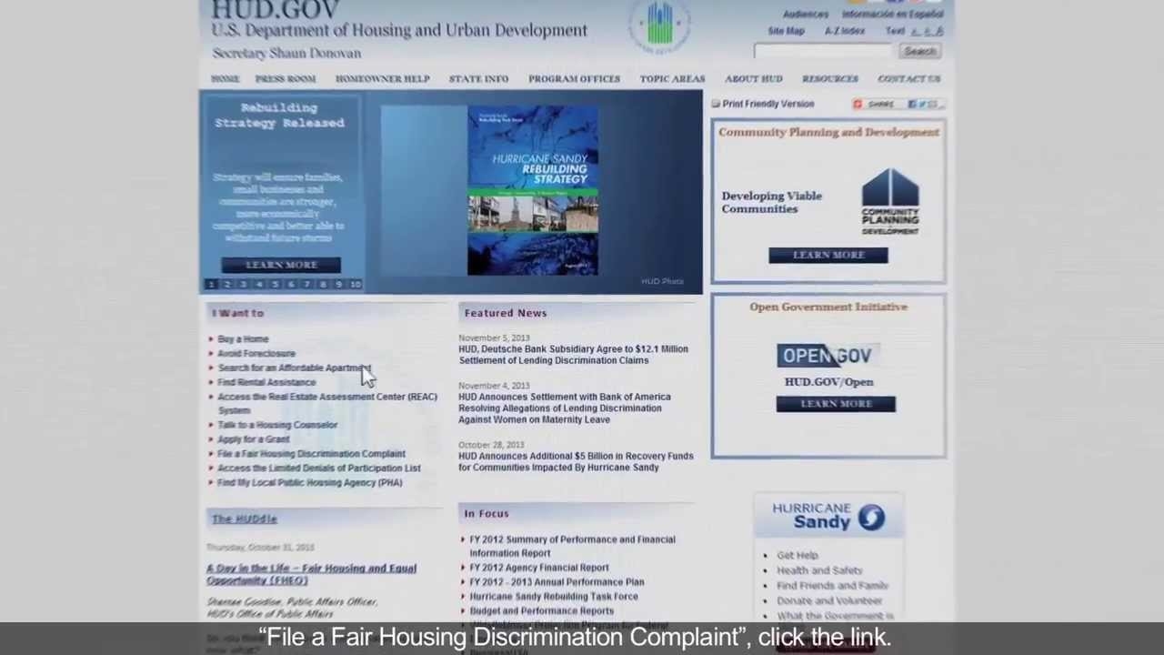 HUD Housing Discrimination Complaint Form 903