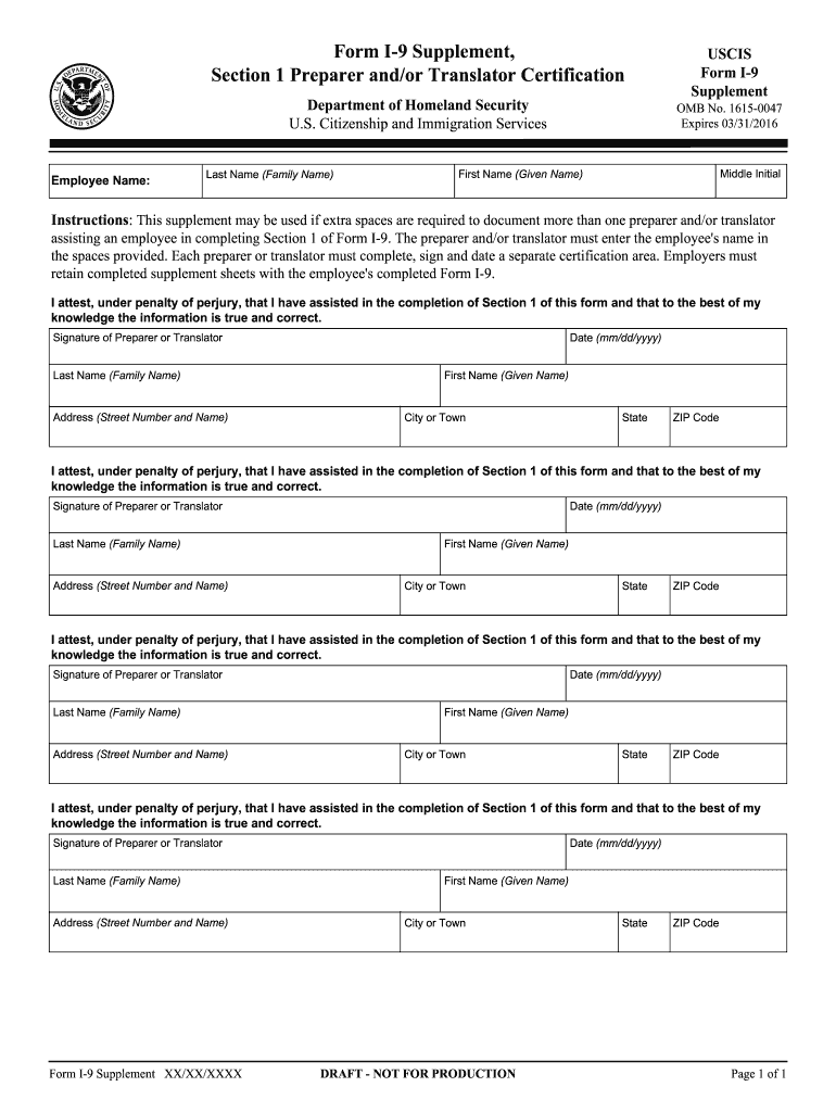 I 9 Form 2016 Printable