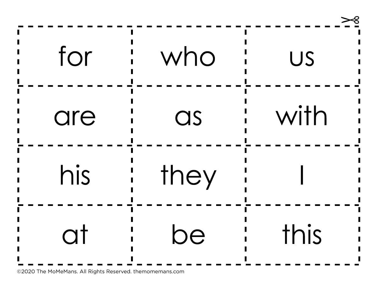 Free Sight Words Printables