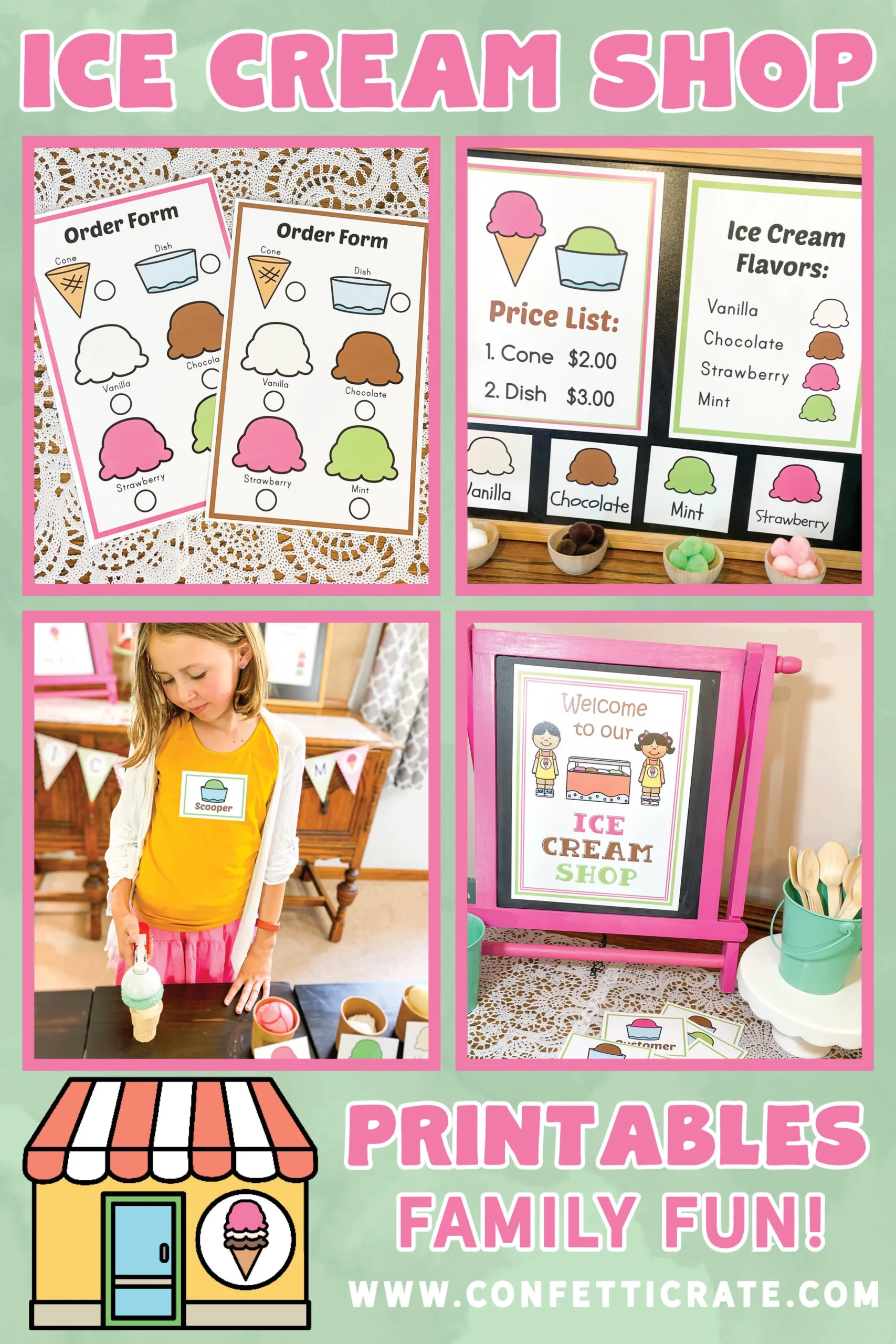 Ice Cream Shop Printables Free
