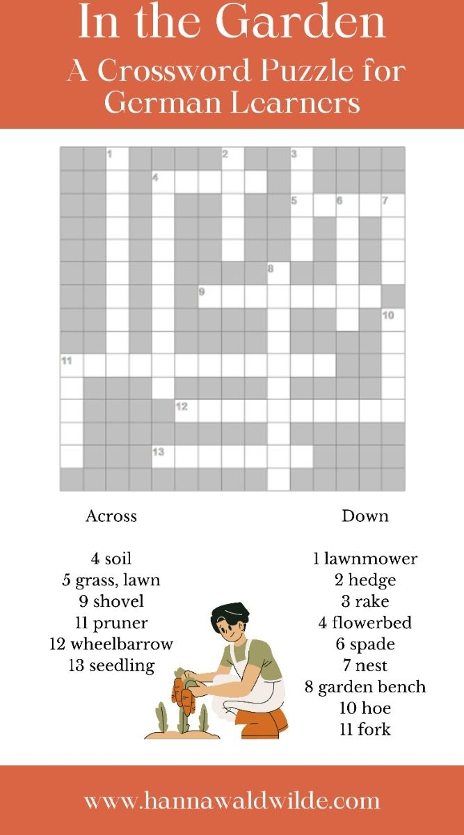 In The Garden A Crossword Puzzle For German Learners