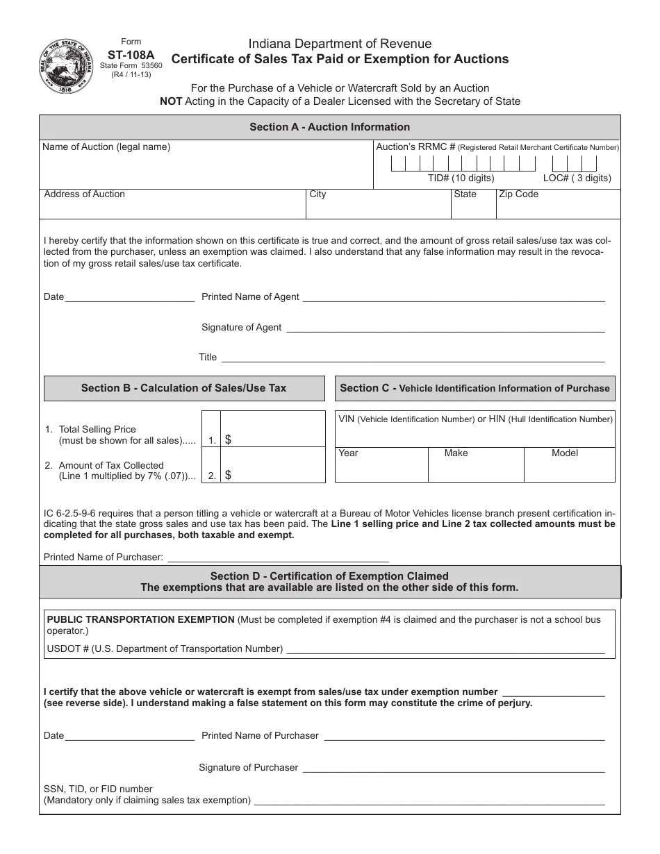 Printable Form St 105