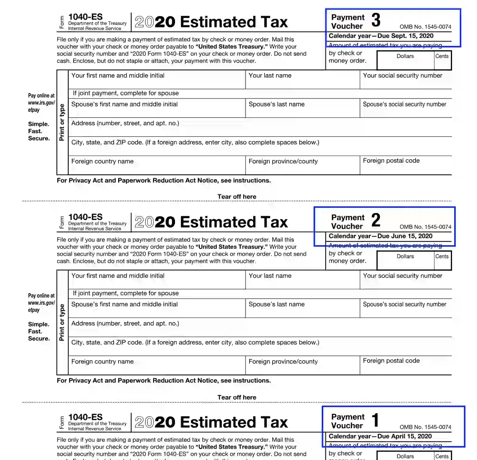 Printable Form 1040