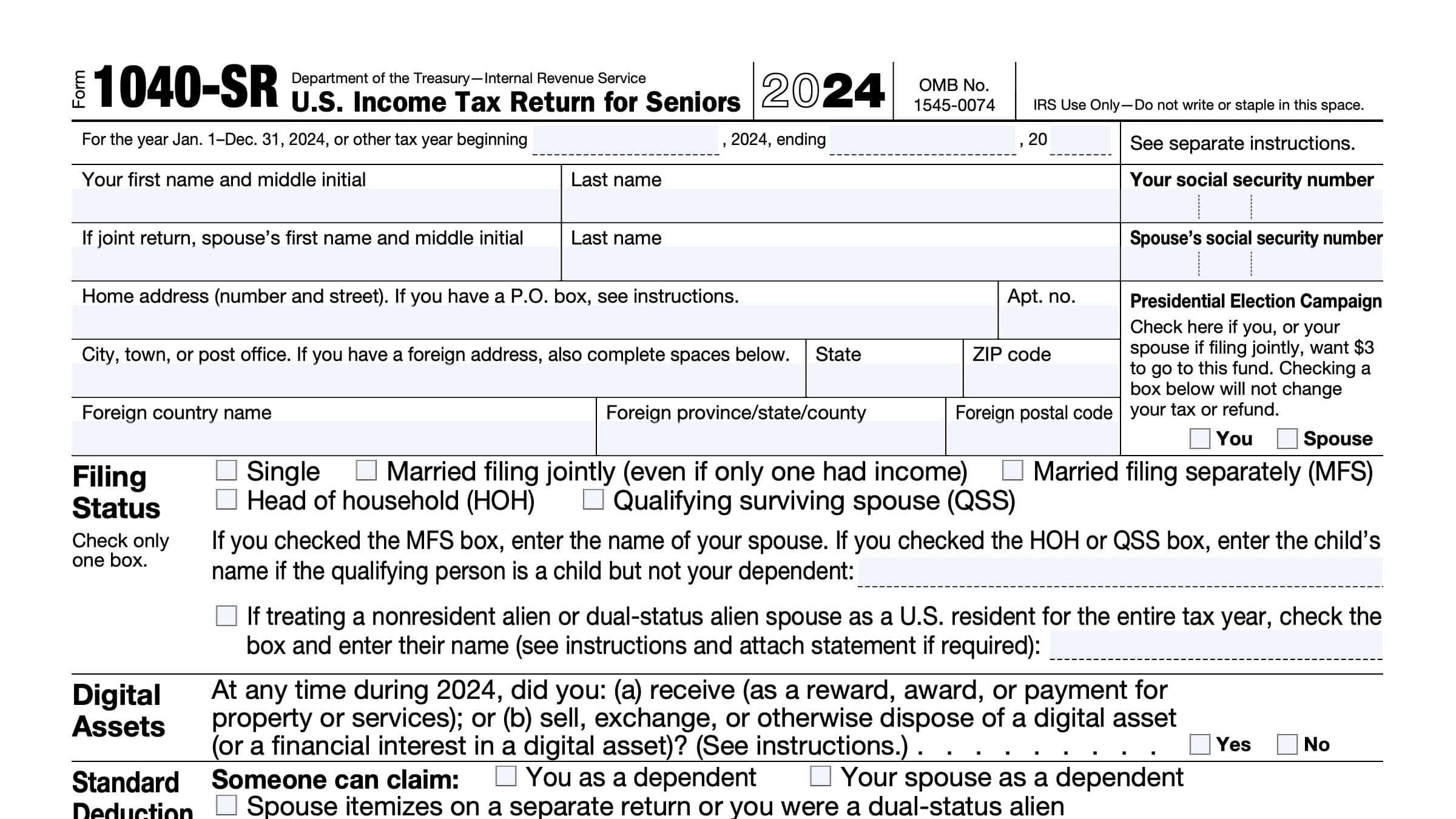Irs Form 1040 Ss 2026