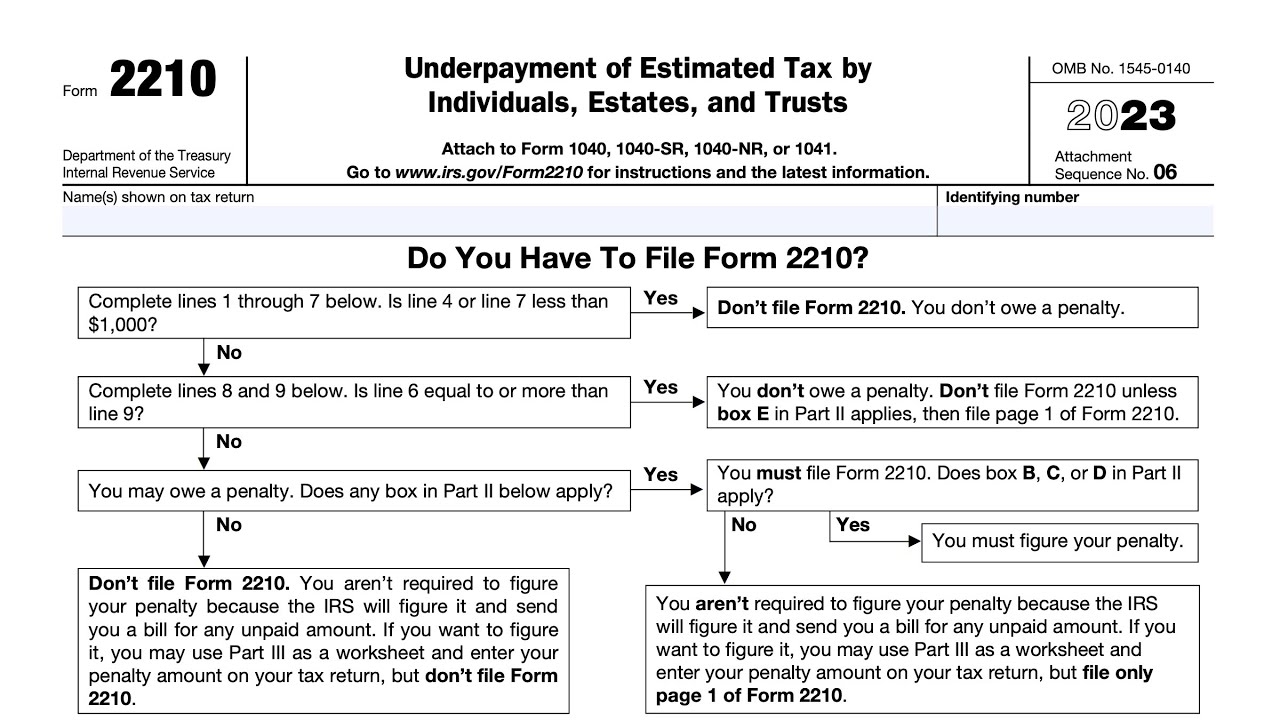 Irs Form 2210 Printable