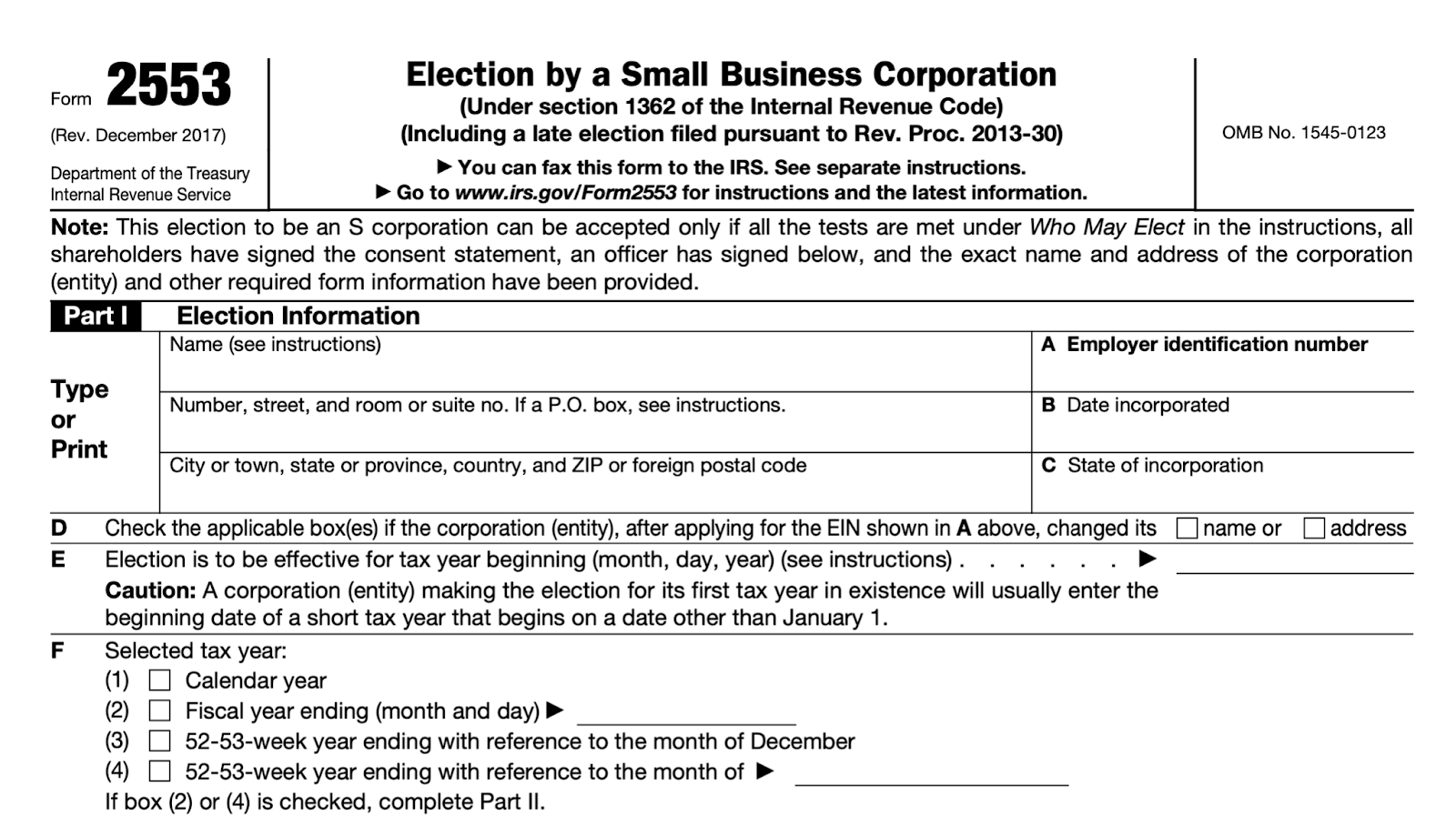 IRS Form 2553 How To Change Your Business s Tax Structure