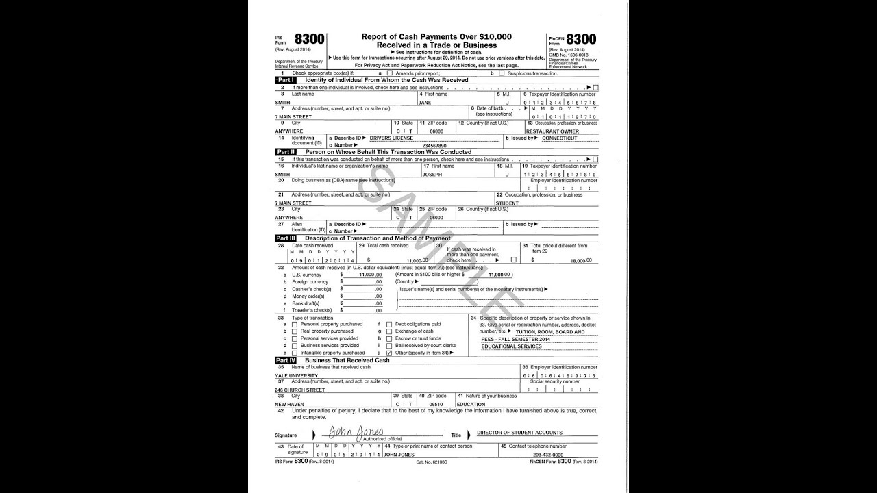 Irs Form Over 10000 Cash