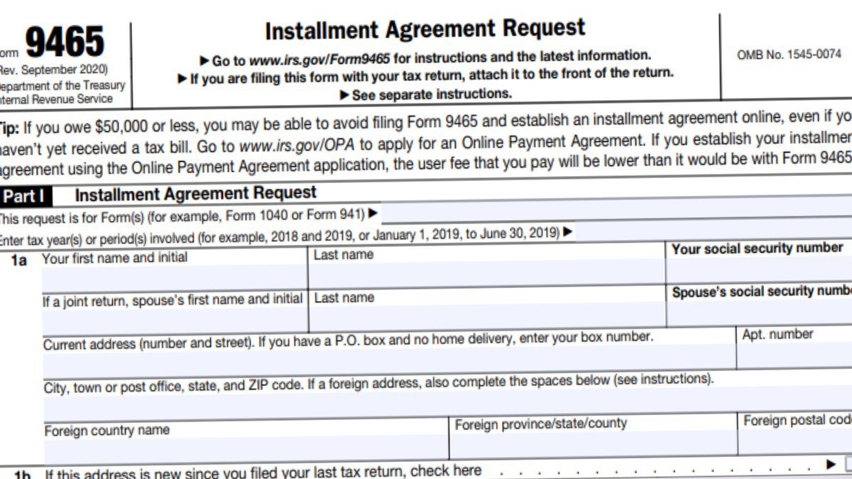 IRS Form 9465 Wiztax
