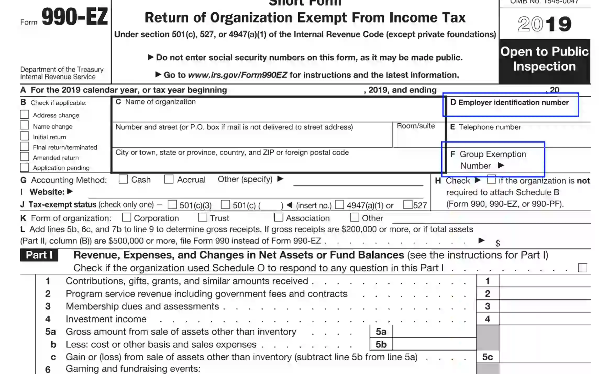 IRS Form 990 EZ Fill Out Printable PDF Forms Online