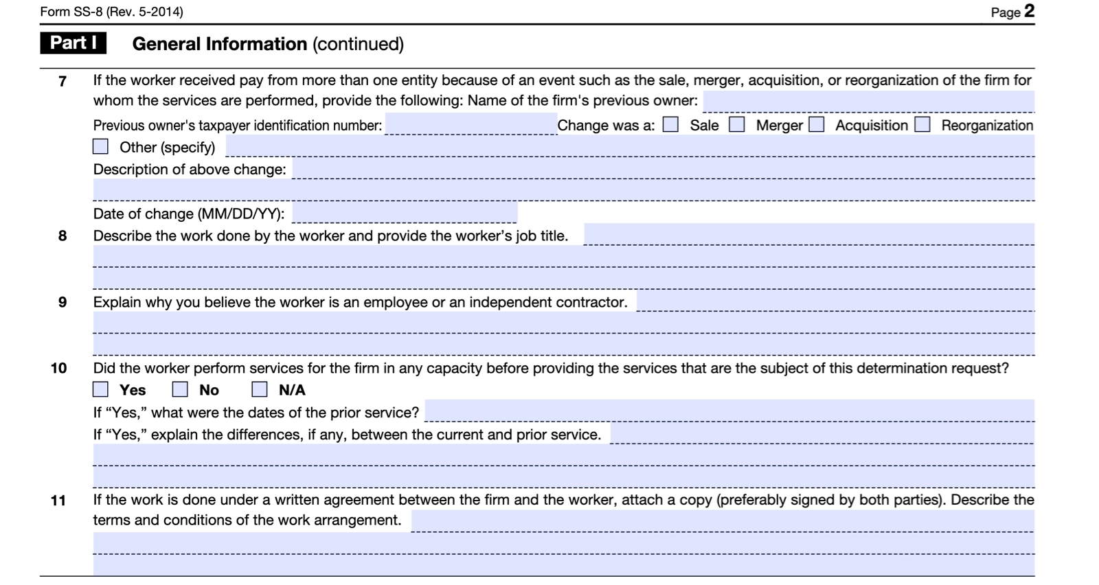 IRS Form SS 8 Instructions 2025 PDF Download