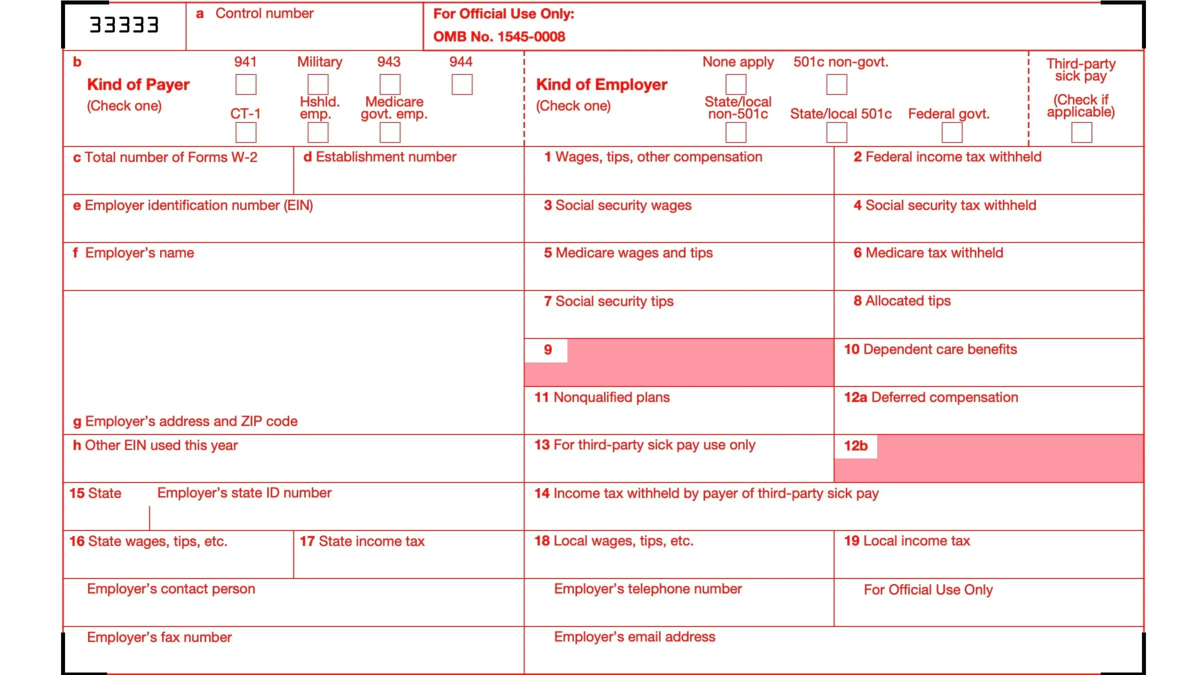IRS Form W 3 Instructions Transmittal Of Wage amp Tax Transcripts