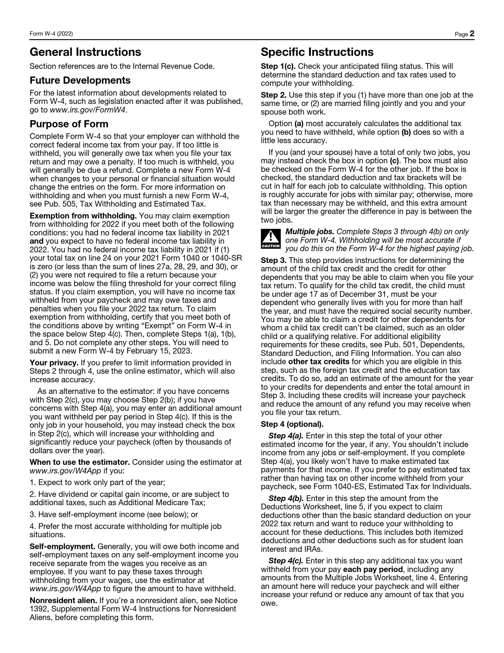 IRS Form W 4 Fill Out Printable PDF Forms Online IRS Form W 4 Fill Out Printable PDF Forms Online