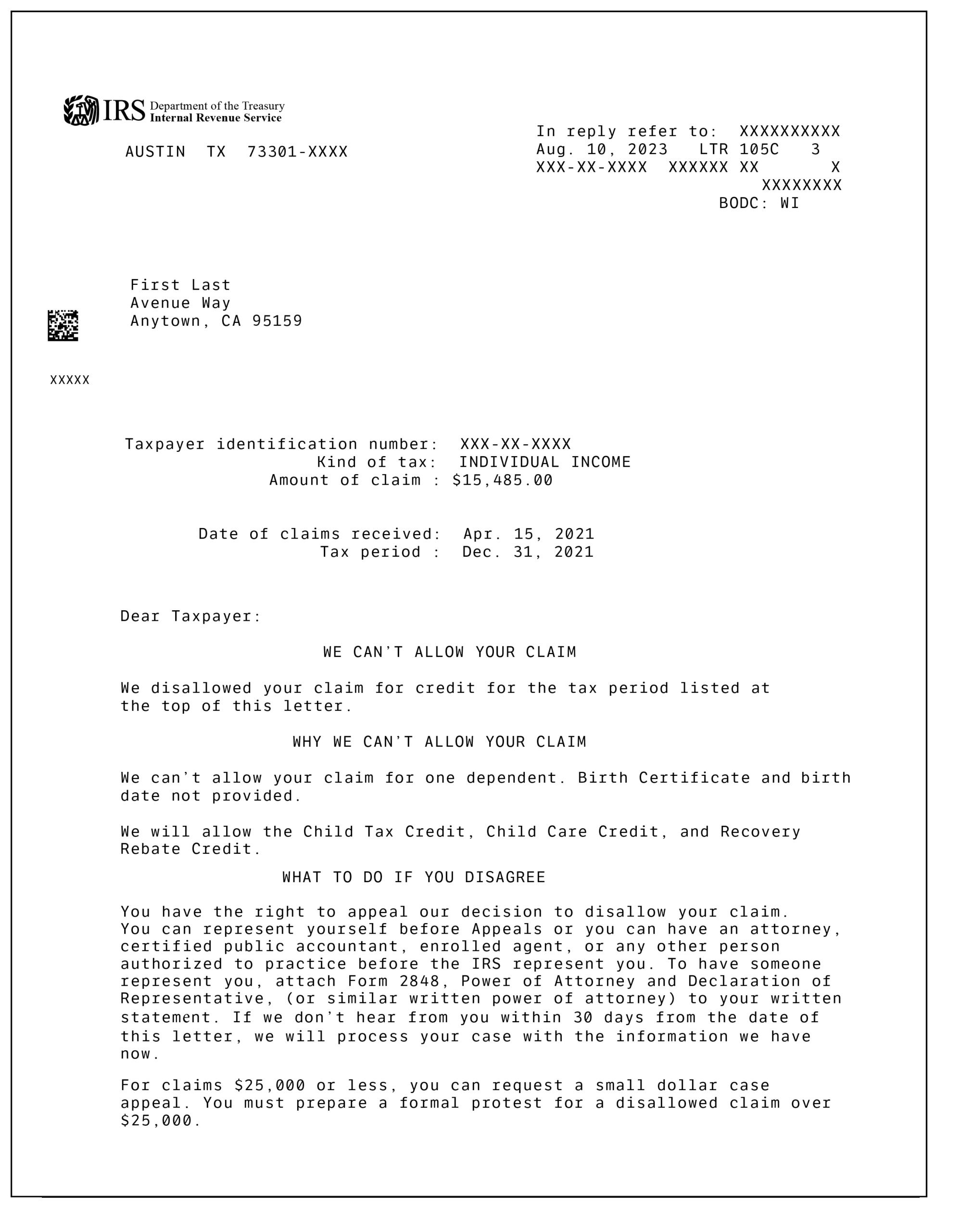 IRS Letter 105C What It Is And How To Appeal