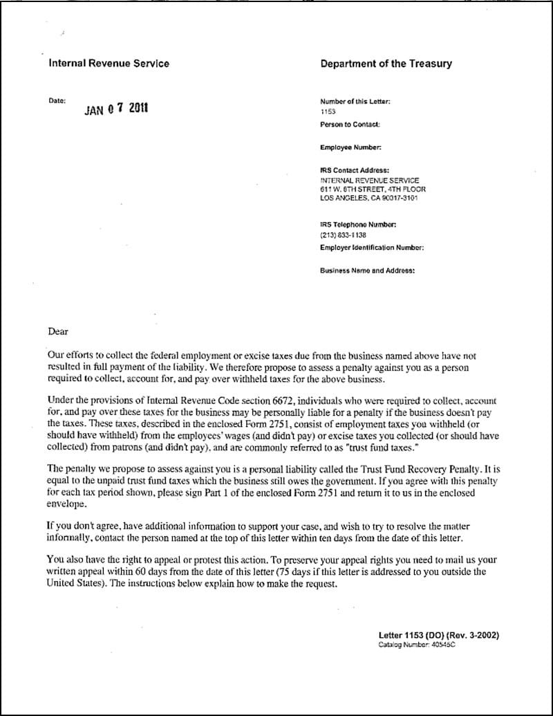 IRS Letter 1153 What It Means amp How To Respond Paladini Law