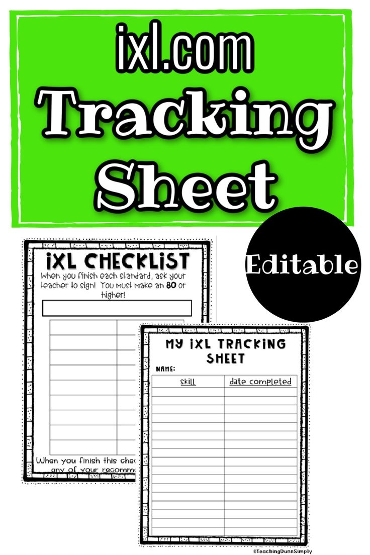 Ixl Tracking Sheet 3rd Grade
