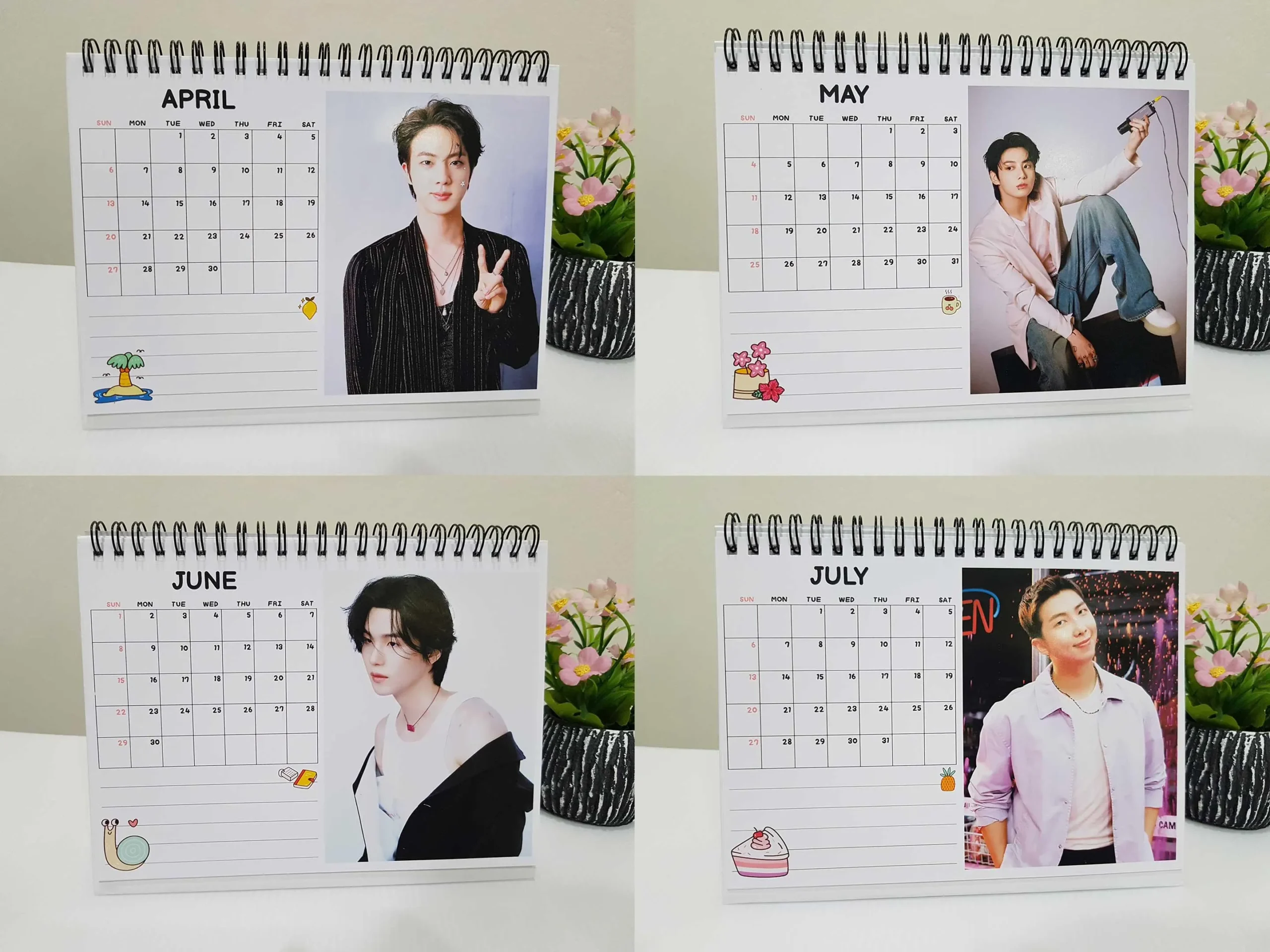 J HOPE BTS Calendar 2026 Desk Calendar Size 6 8inches J hope Gift 