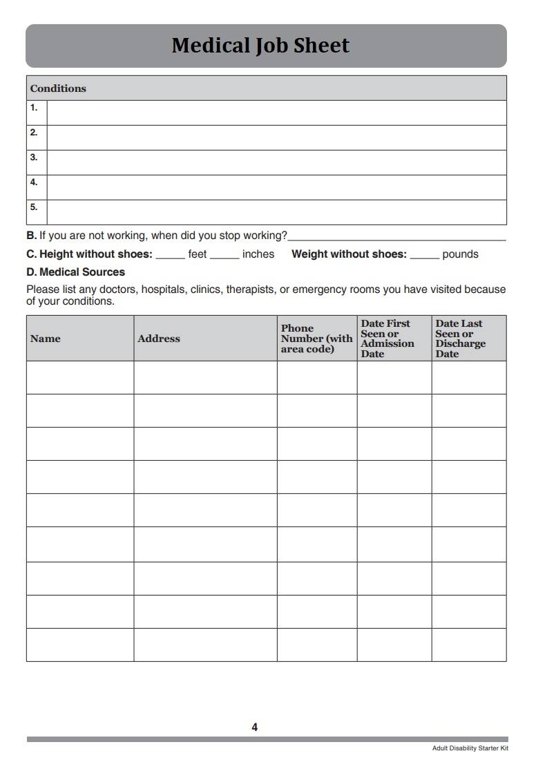 Printable Job Sheet Template