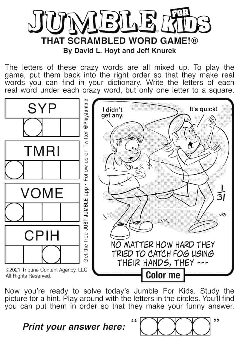 Free Printable Jumble Puzzles