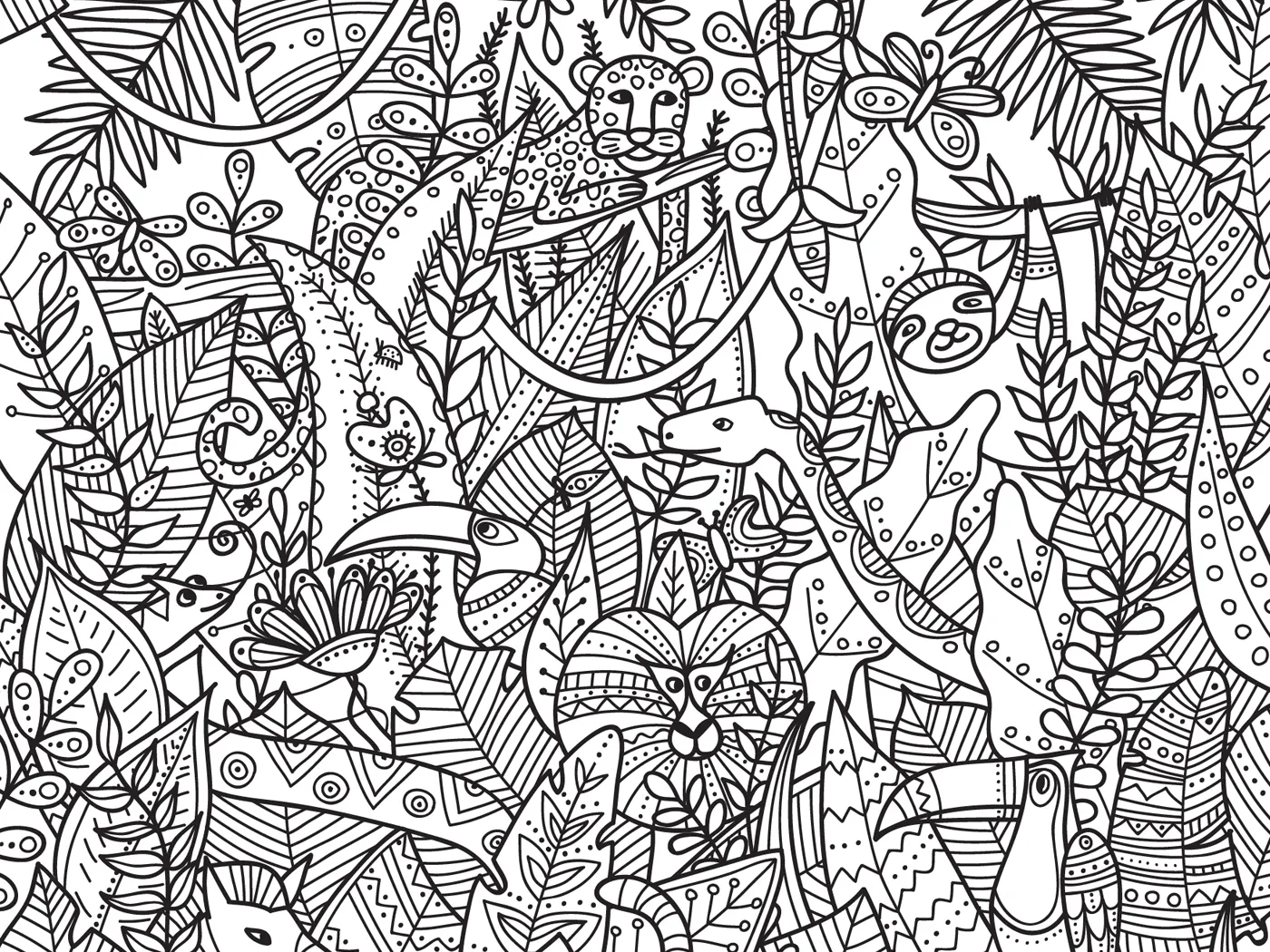 Jungle Coloring Page By Yuliia Bahniuk On Dribbble