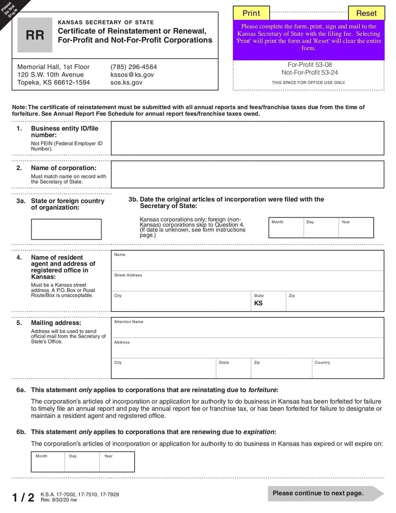 Kansas Annual Report For Profit Corporations Fill And Sign 