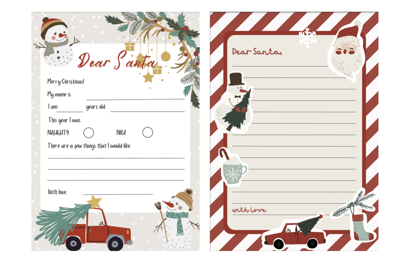 Free Printable Christmas Letter Templates