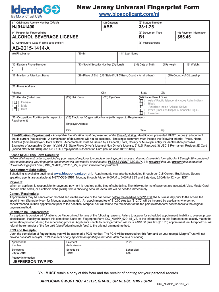 L8 Form New Jersey Printable