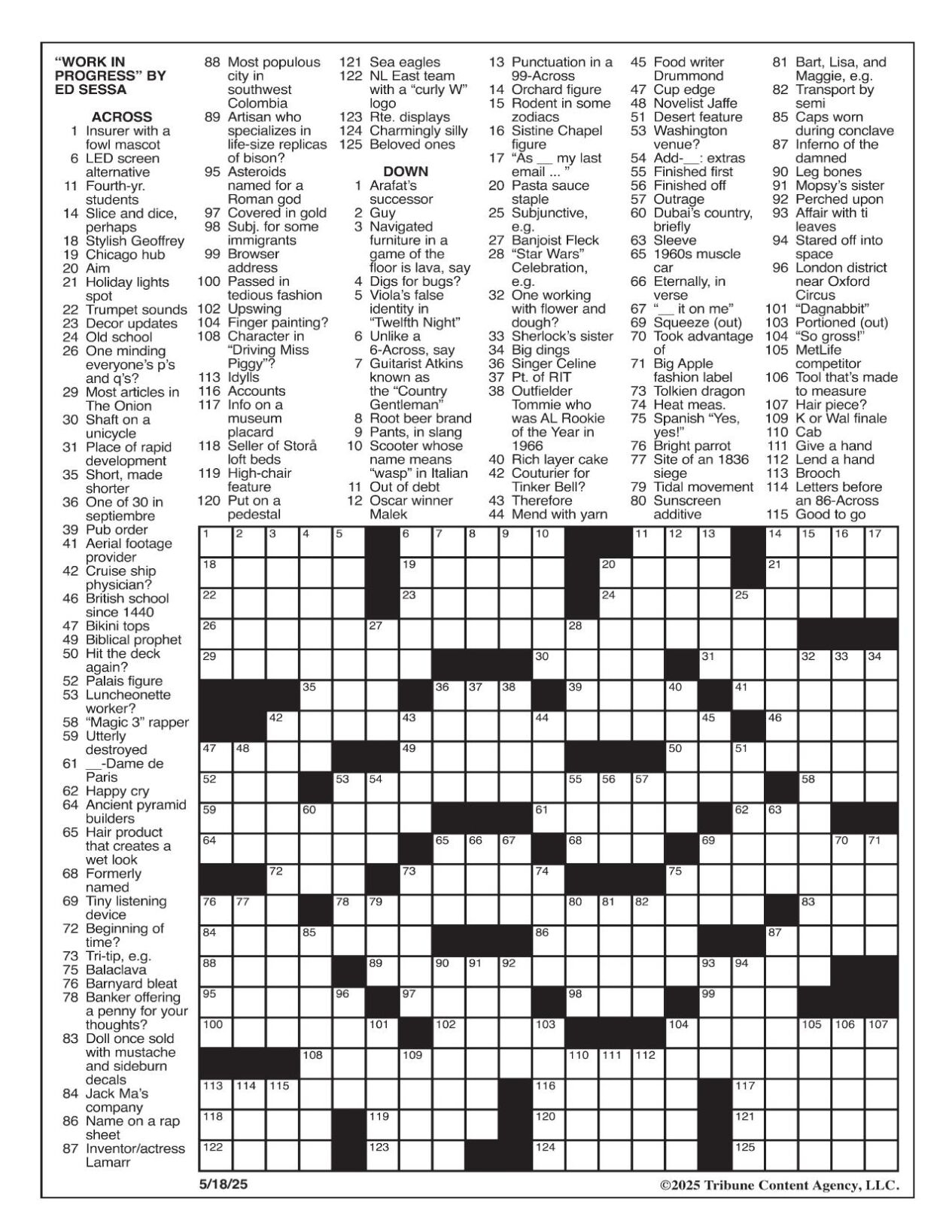 Free Printable Crossword Puzzles Sunday