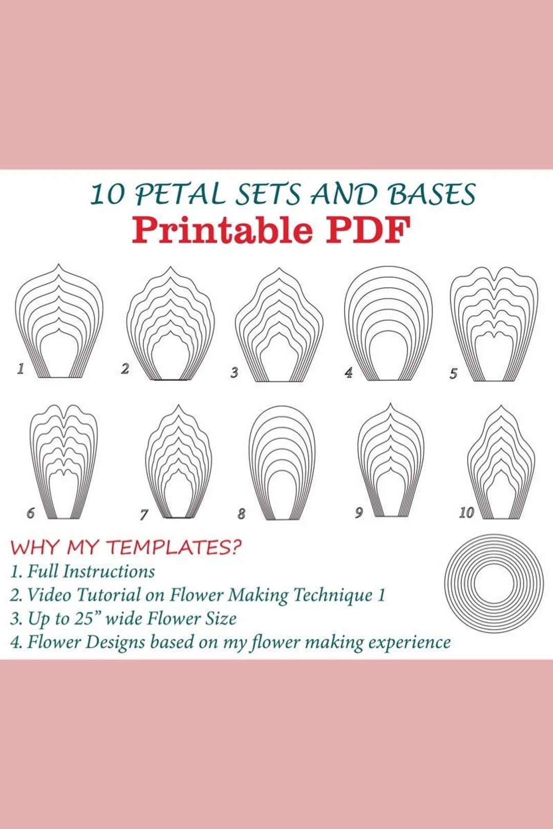 Cut Out Printable Flower Petal Template