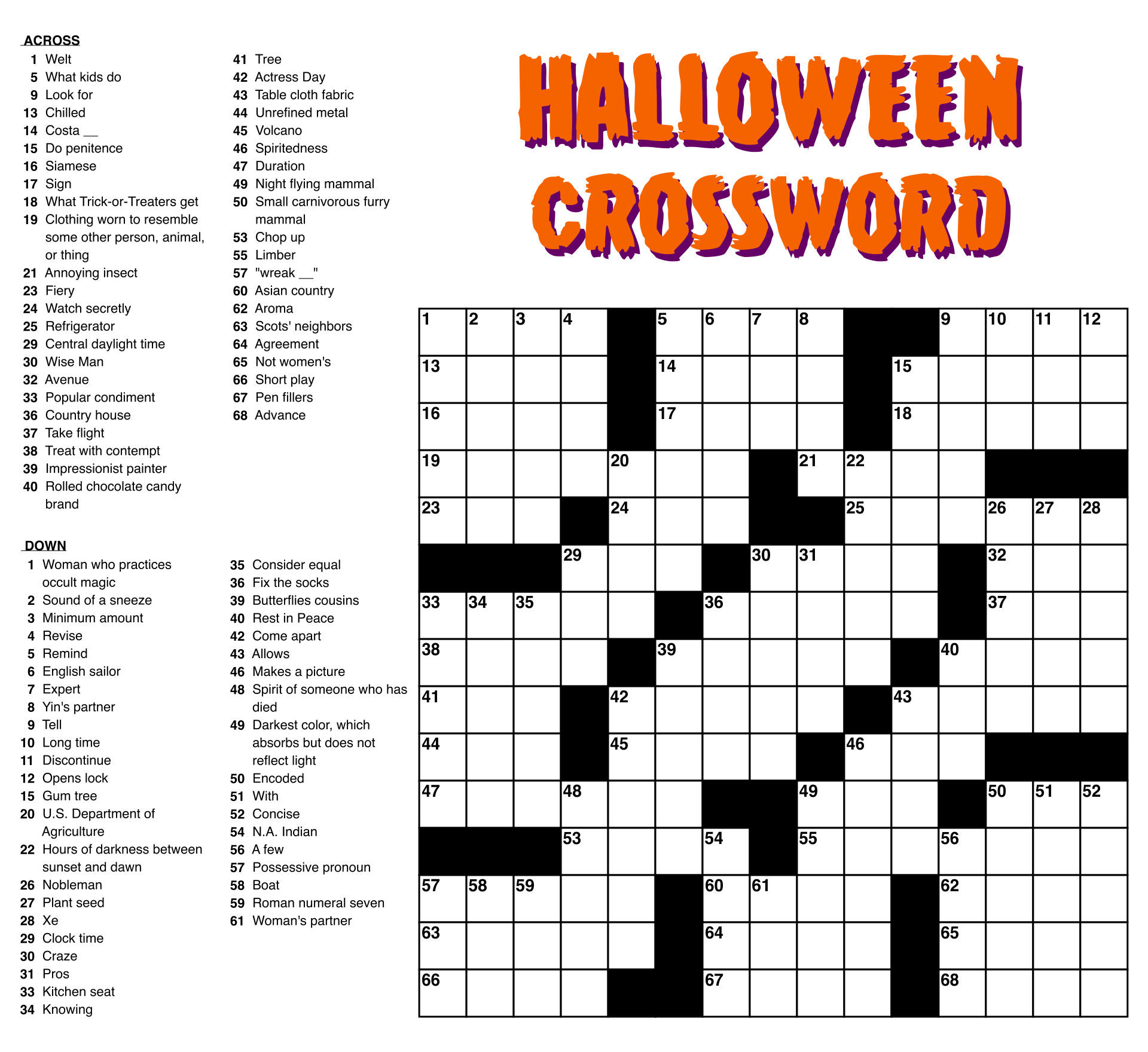 Large Print Easy Crossword Puzzles 10 Free PDF Printables 