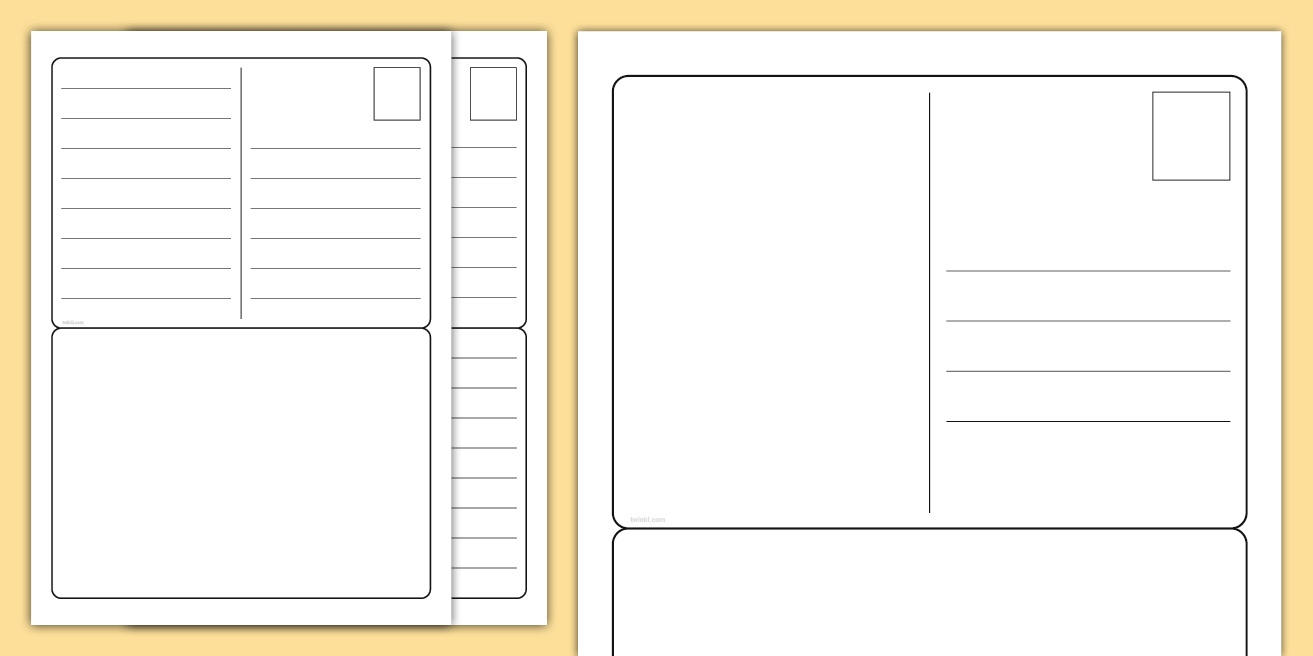 Printable Postcard Template
