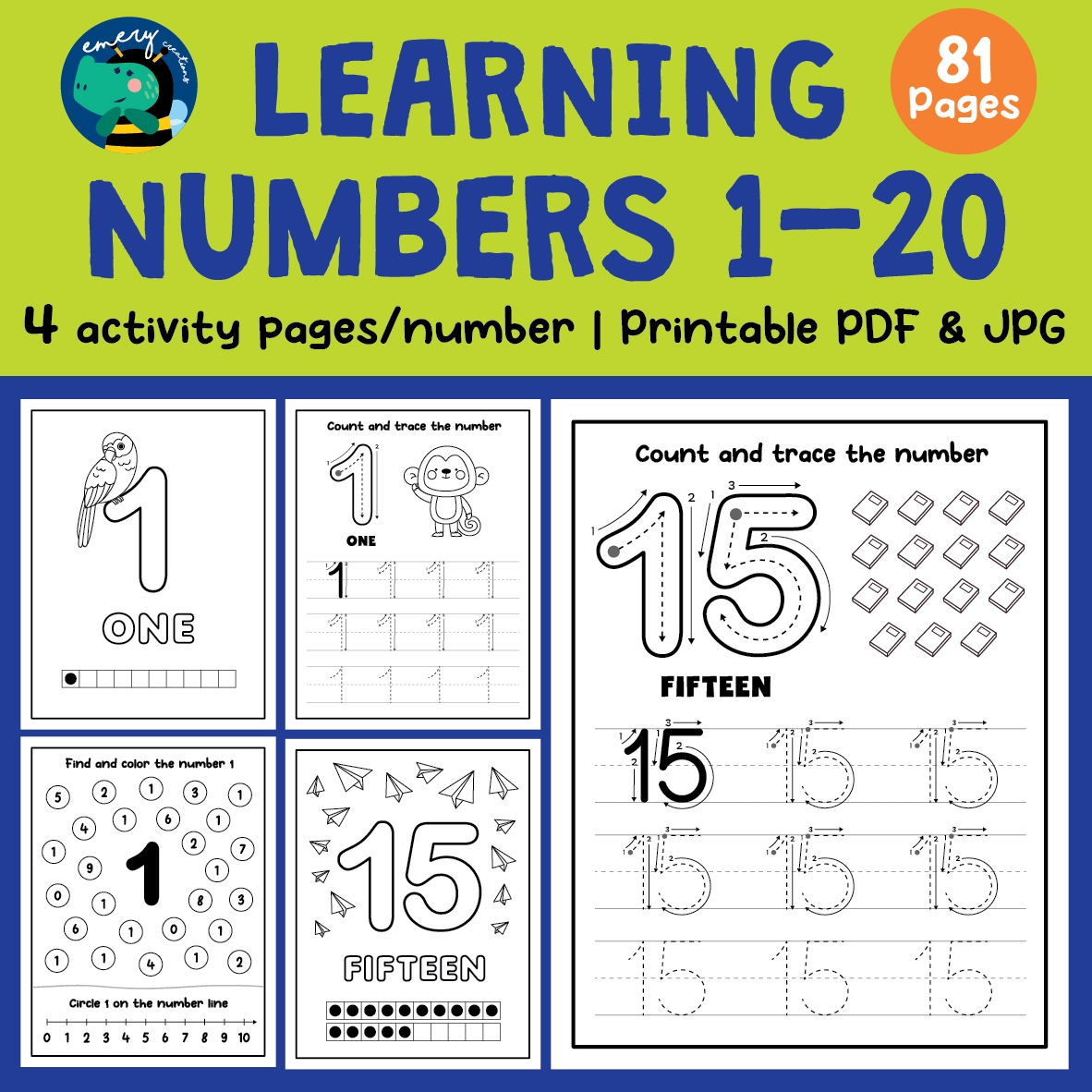 Printable Number Worksheets 1 20
