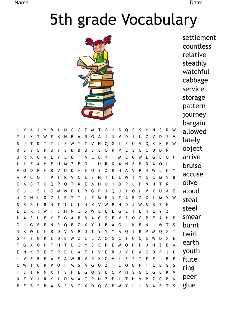 Lesson 12 5th Grade Word Search WordMint