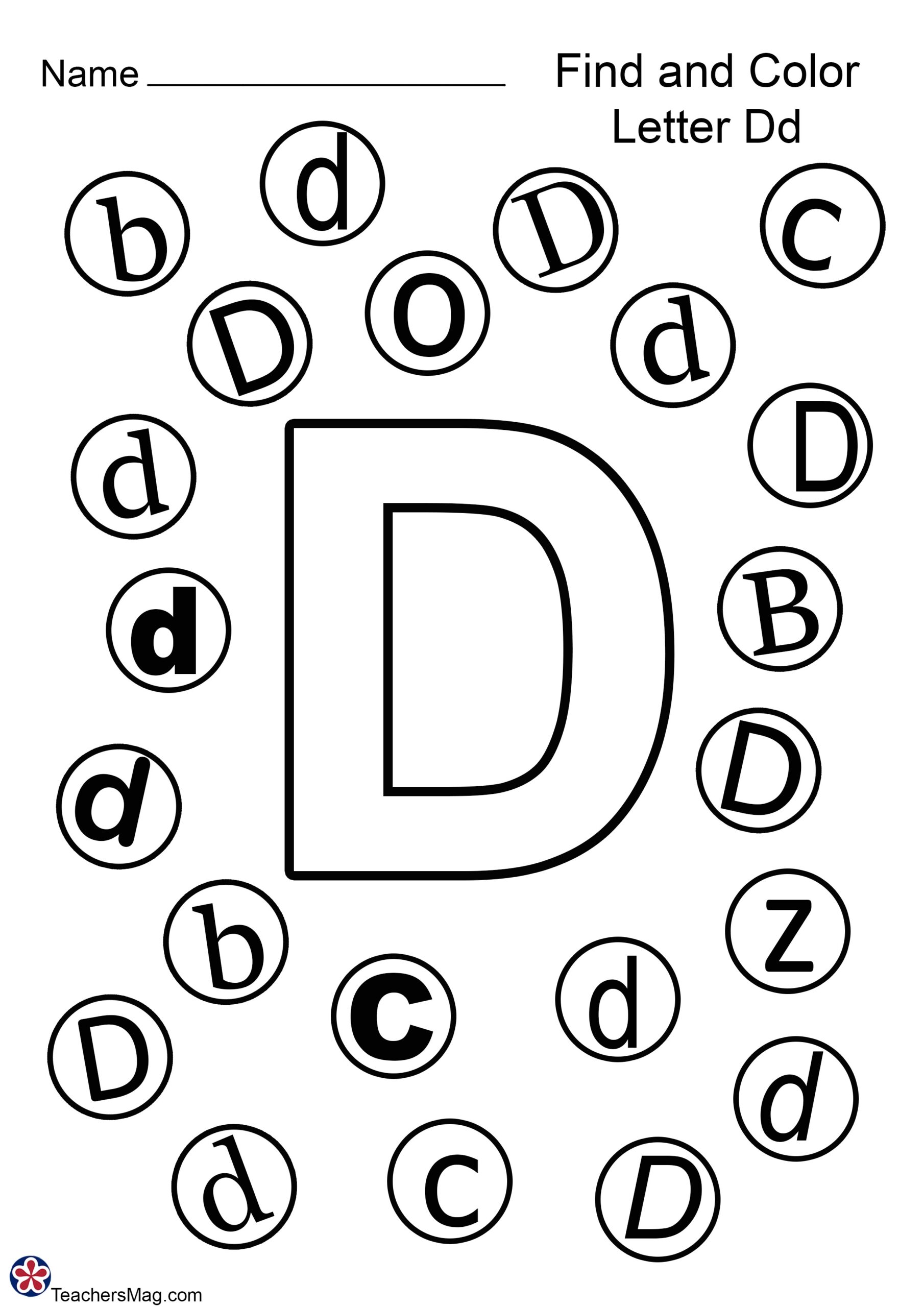 Letter D Free Printable Worksheets