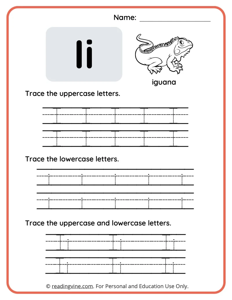 Free Printable Letter I Worksheets Preschool