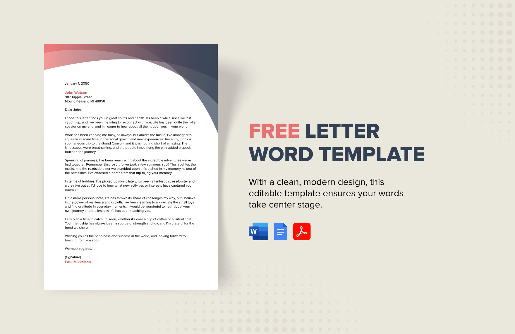 Letter Word Template In PDF Word Google Docs Download 