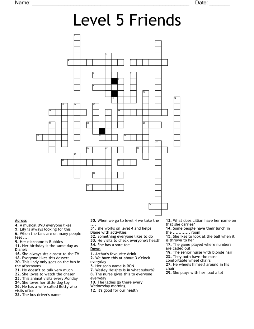 People Crossword Puzzles Free