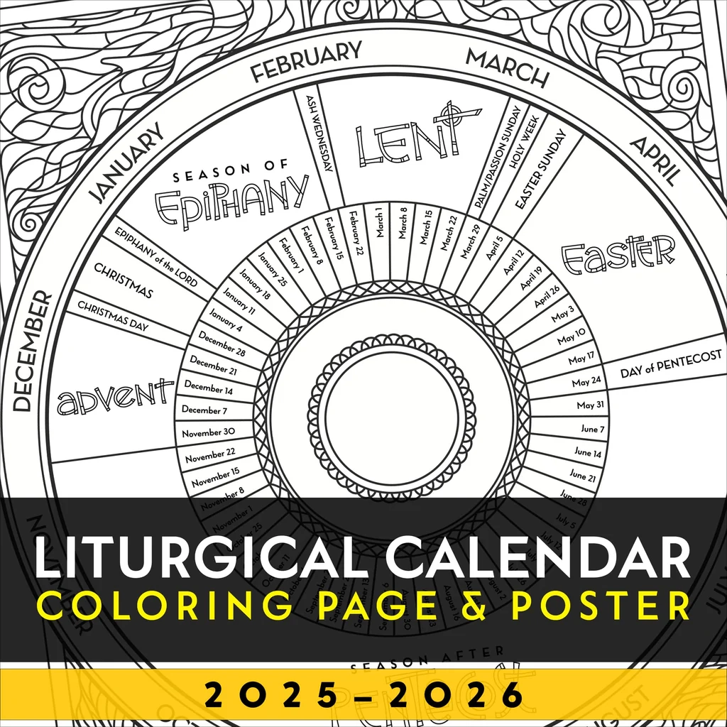 Liturgical Calendar Coloring Page amp Poster 2025 2026 