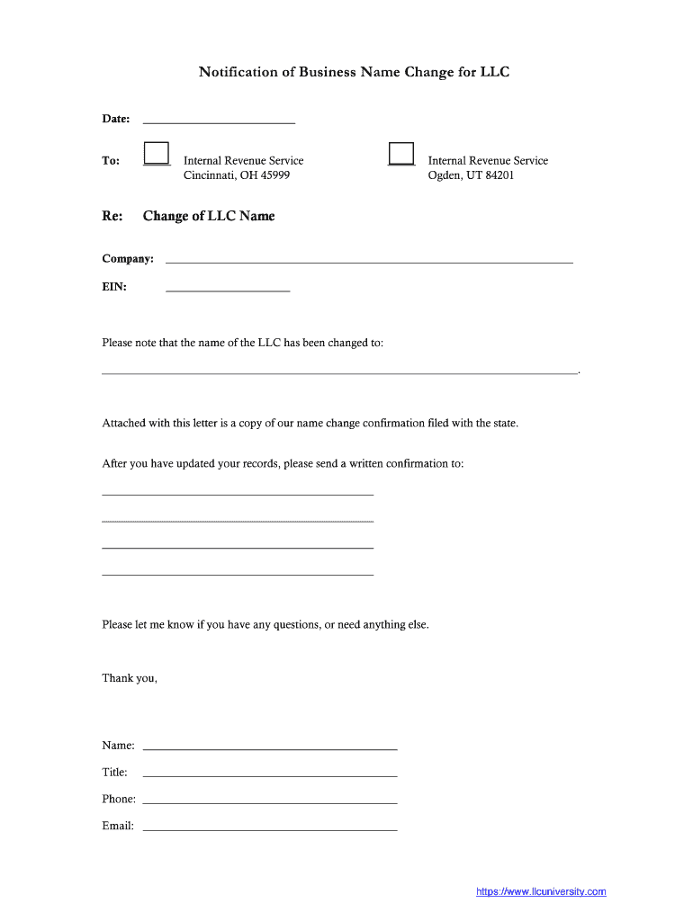 Llc Business Name Change Fill Out amp Sign Online DocHub