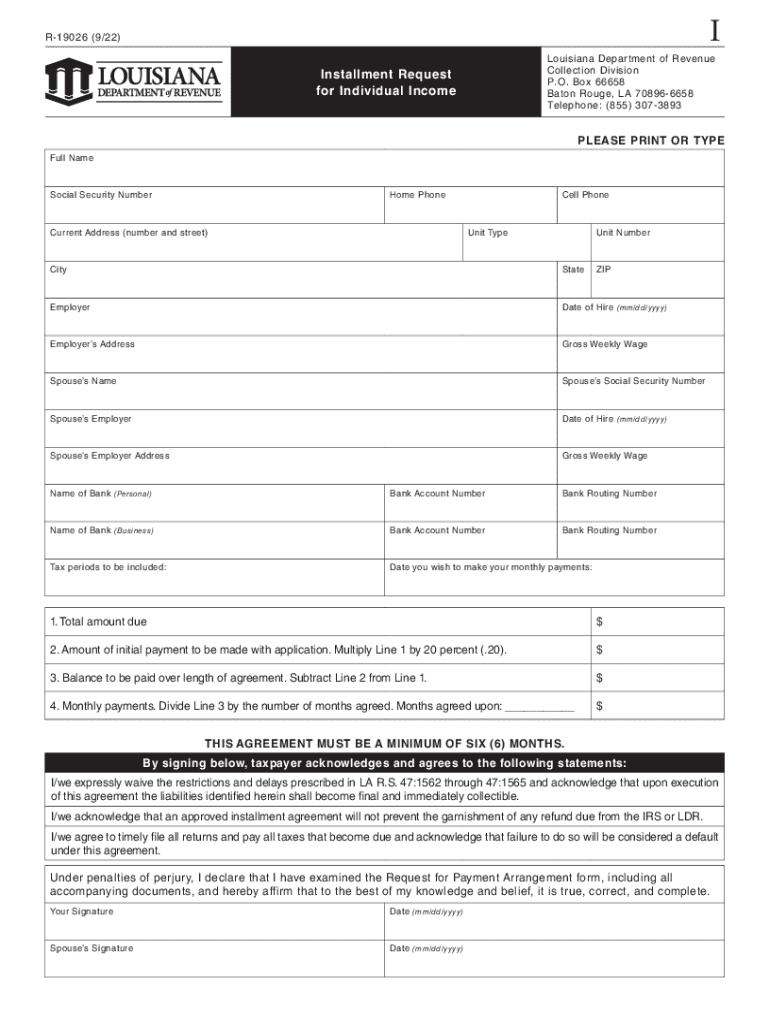 Louisiana Installment Plan Fill Out amp Sign Online DocHub