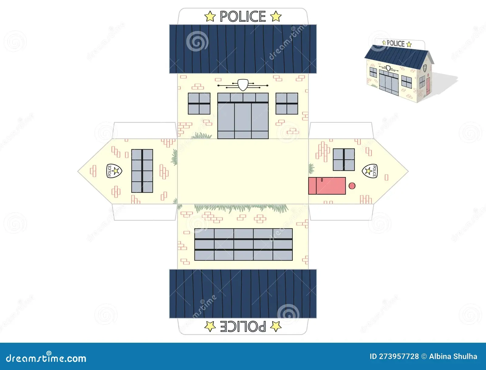Make Your Own Toy Police Department Cut And Glue Paper Craft 