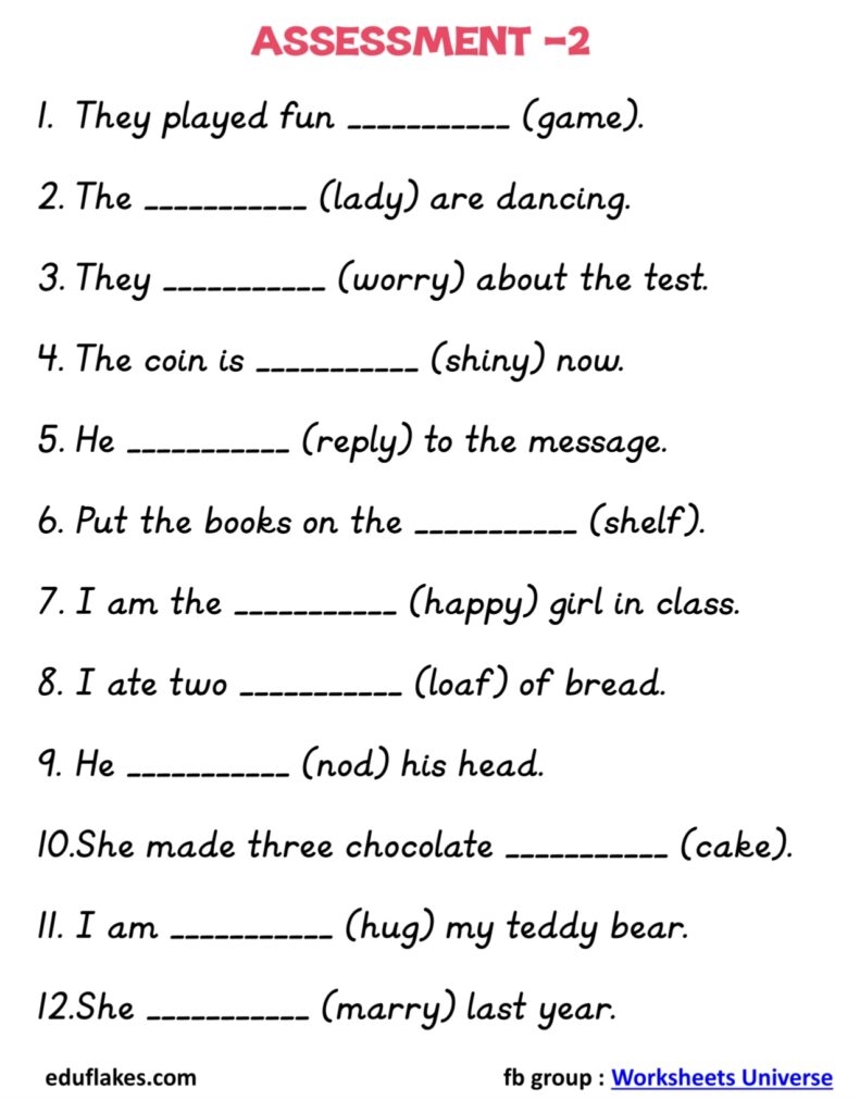 Spelling Rules Worksheets Free Printable