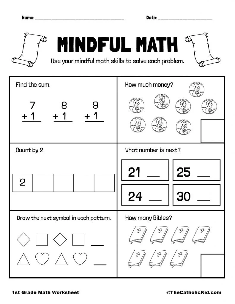 Free Printable Math Worksheets First Grade