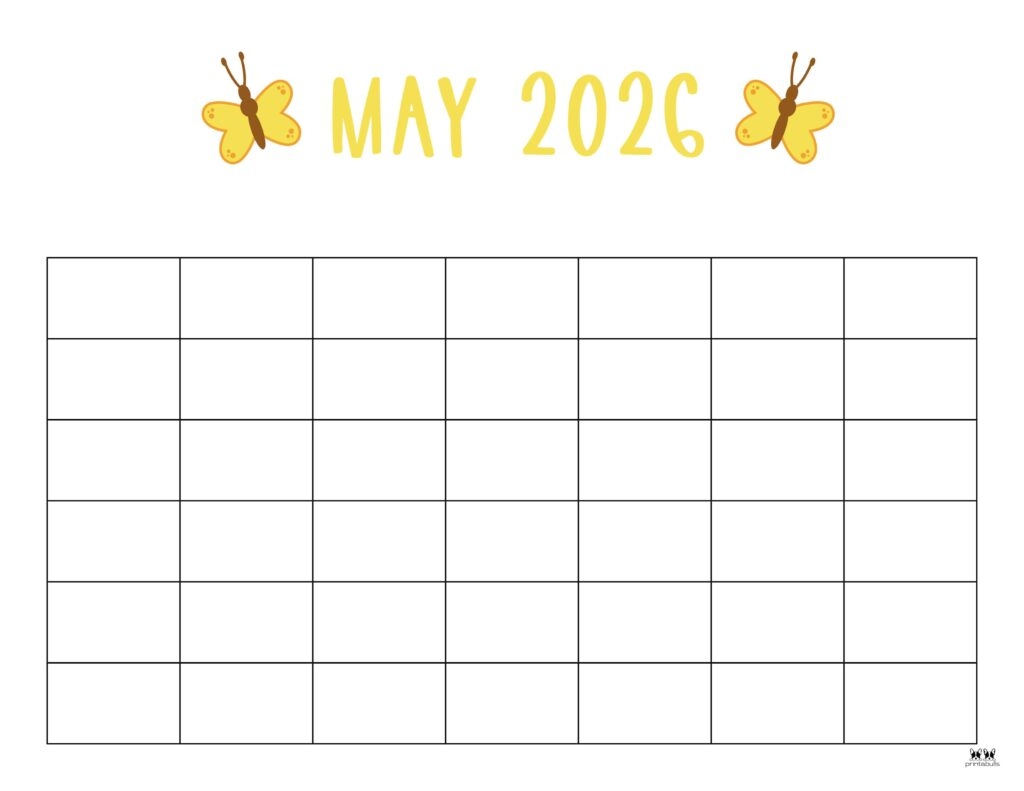 May Calendar 2026 Printable Free Blank