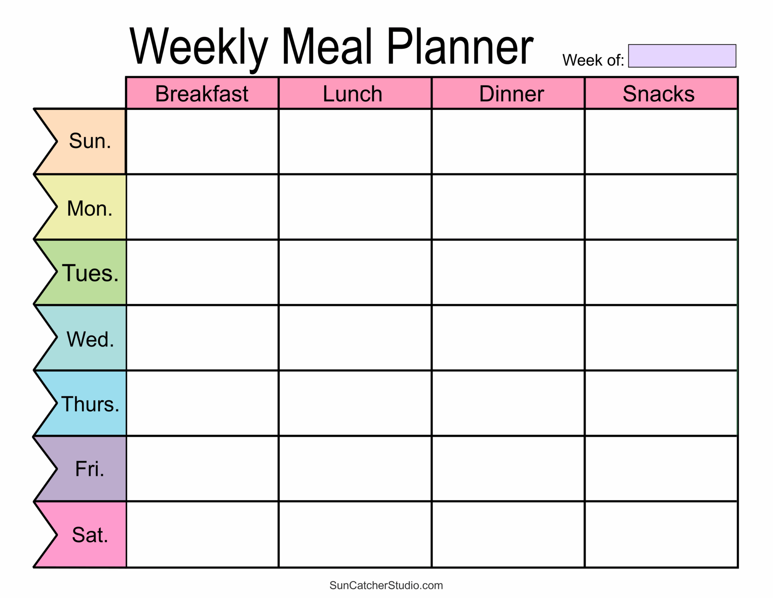 Free Printable Meal Planner Template
