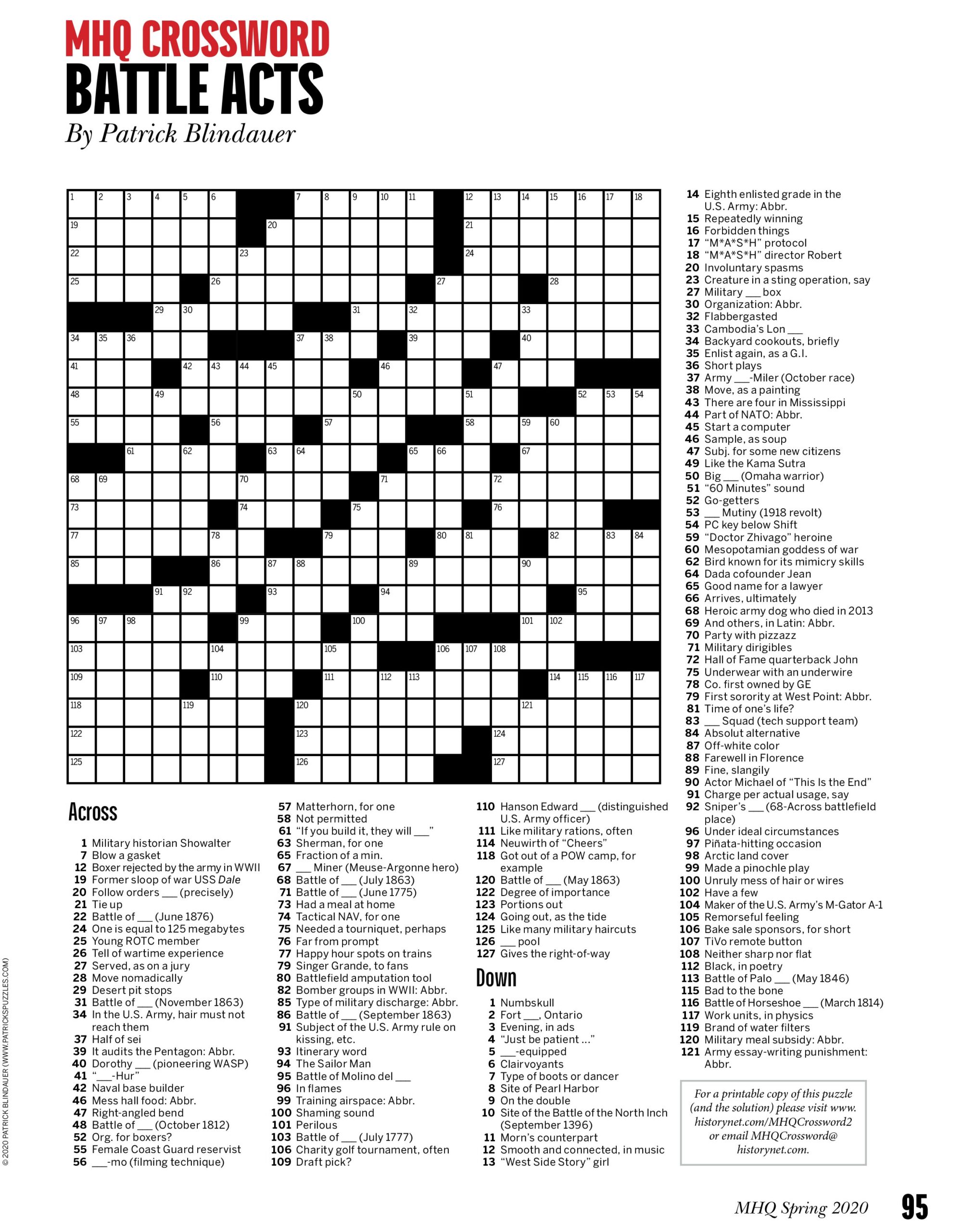 Printable History Crossword Puzzles